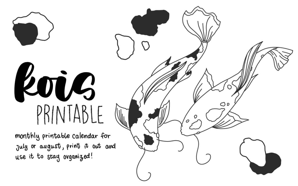 Free Koi's Calendar Printable