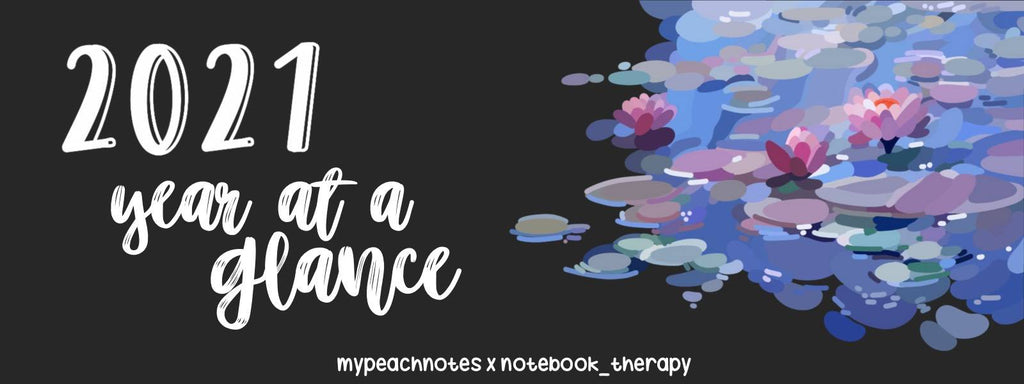 Free 2021 Year At a Glance Page Bullet Journal Printable  📝