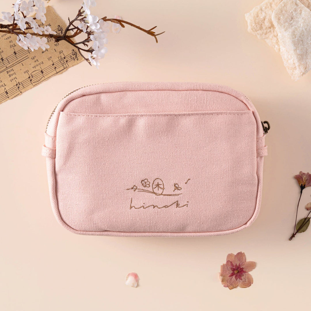 Hinoki - Pink Canvas Travel Pouch