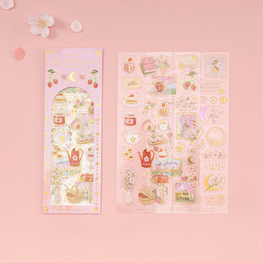Tsuki ‘Sakura Friends’ 3D Holographic Sticker Set ☾