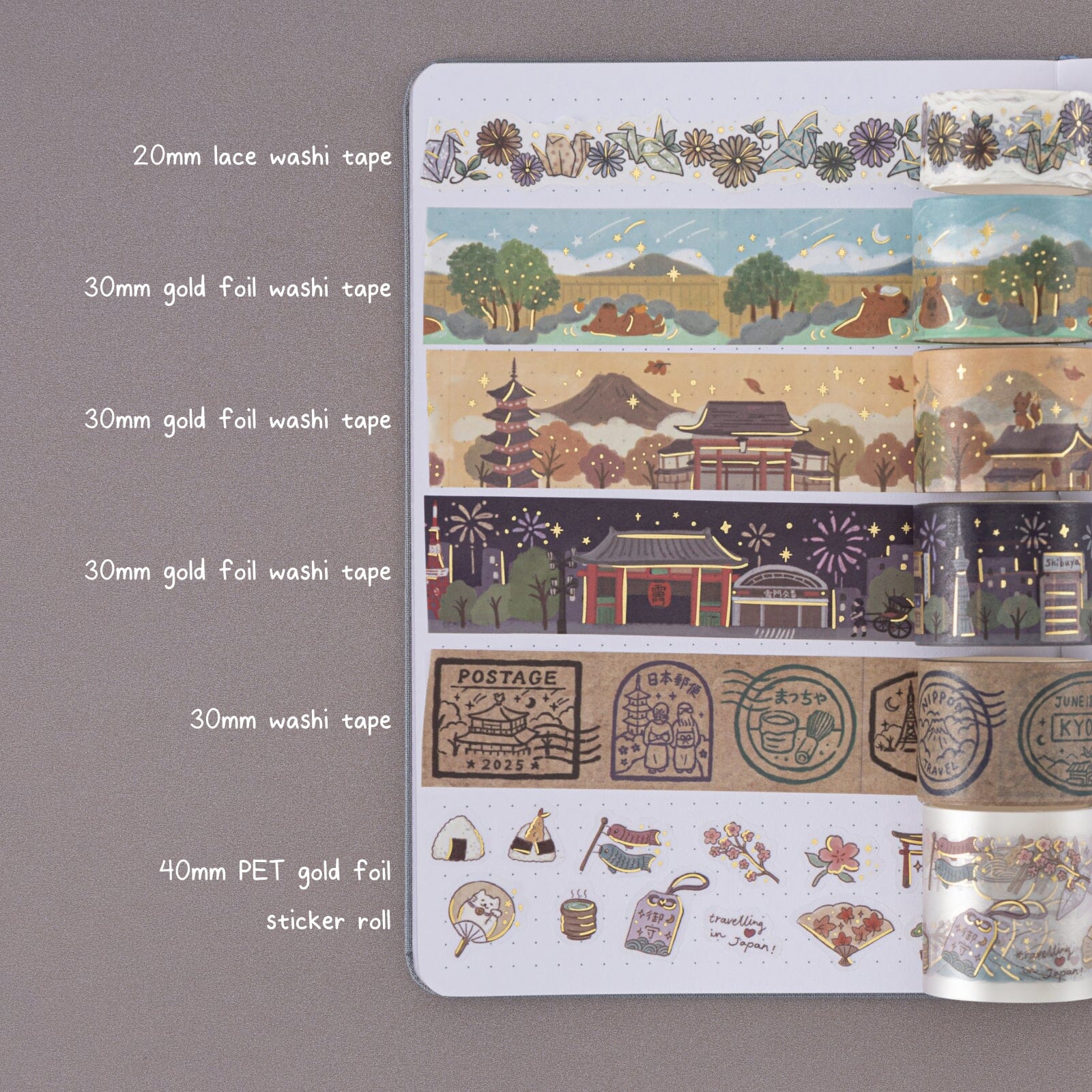 Tsuki ‘Journey in Japan’ Washi Tape Set ☾