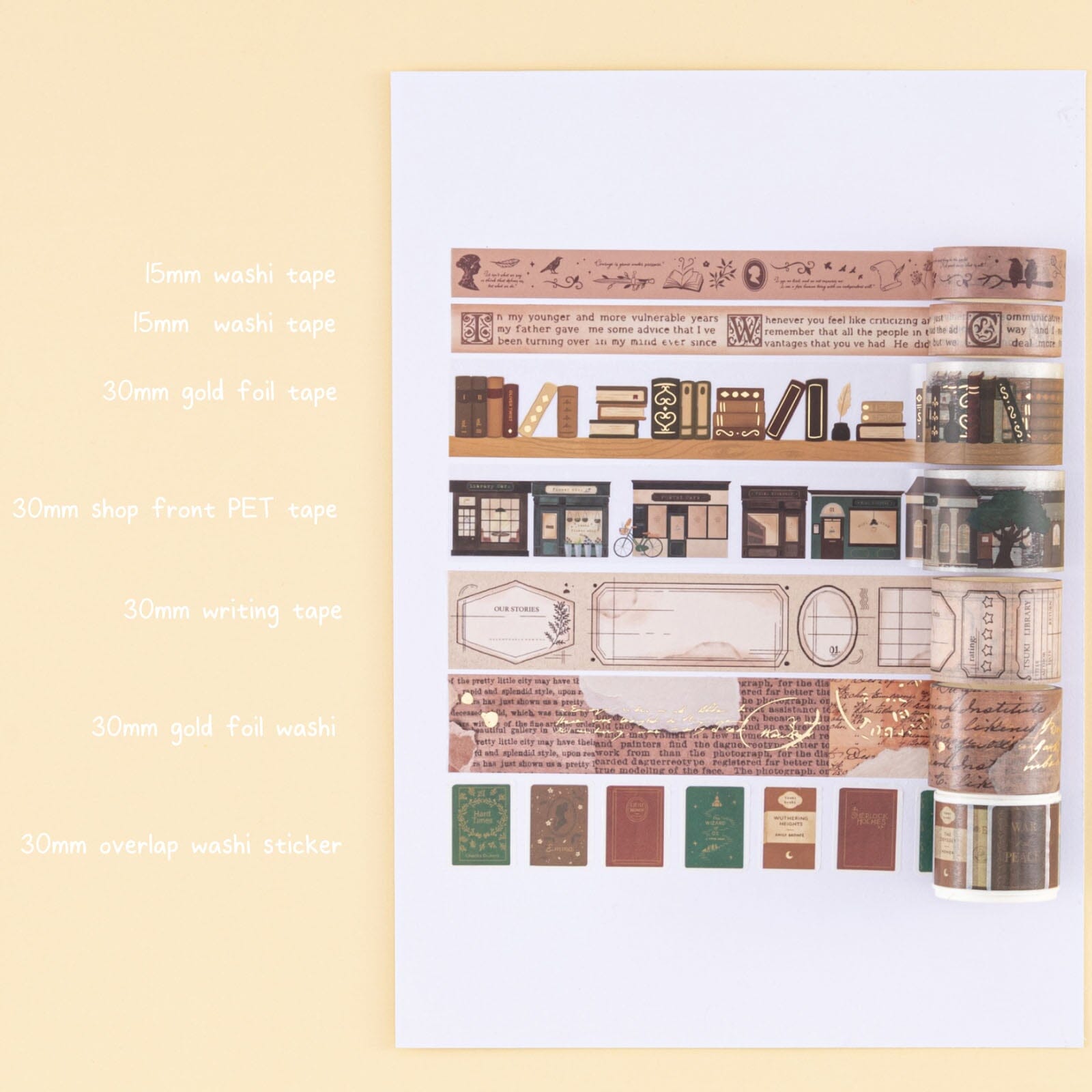 Tsuki Our Stories washi tape swatch on white paper