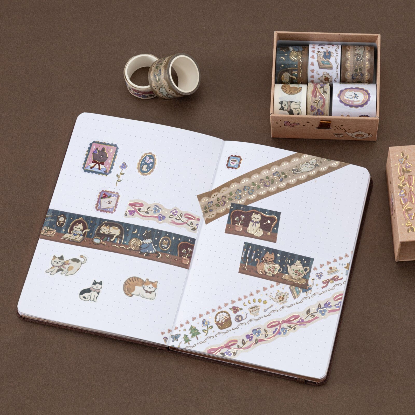Tsuki ‘Vintage Neko’ Washi Tape Set ☾