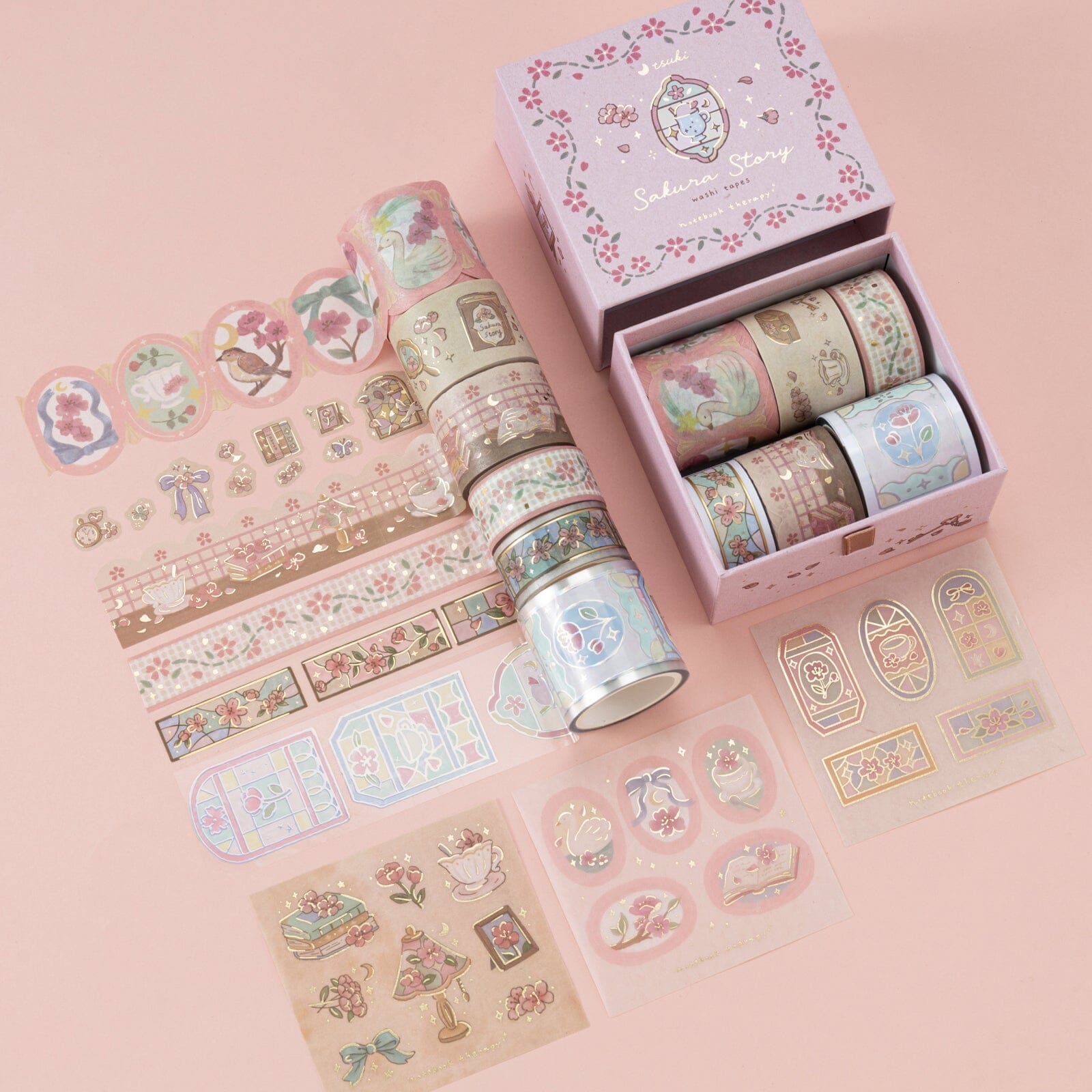 Tsuki ‘Sakura Story’ Washi Tape Set ☾