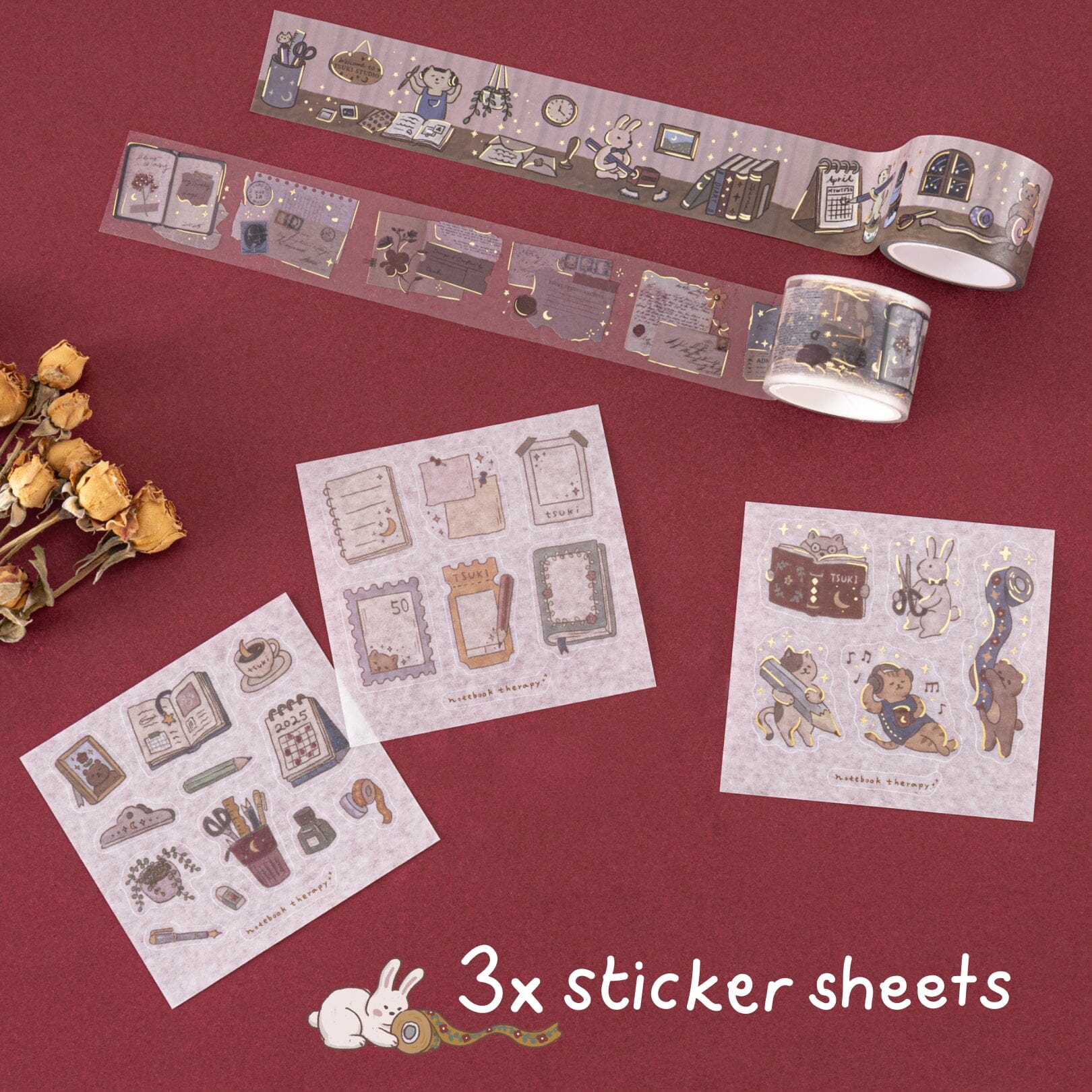 Tsuki ‘Tsuki Studio’ Washi Tape Set ☾
