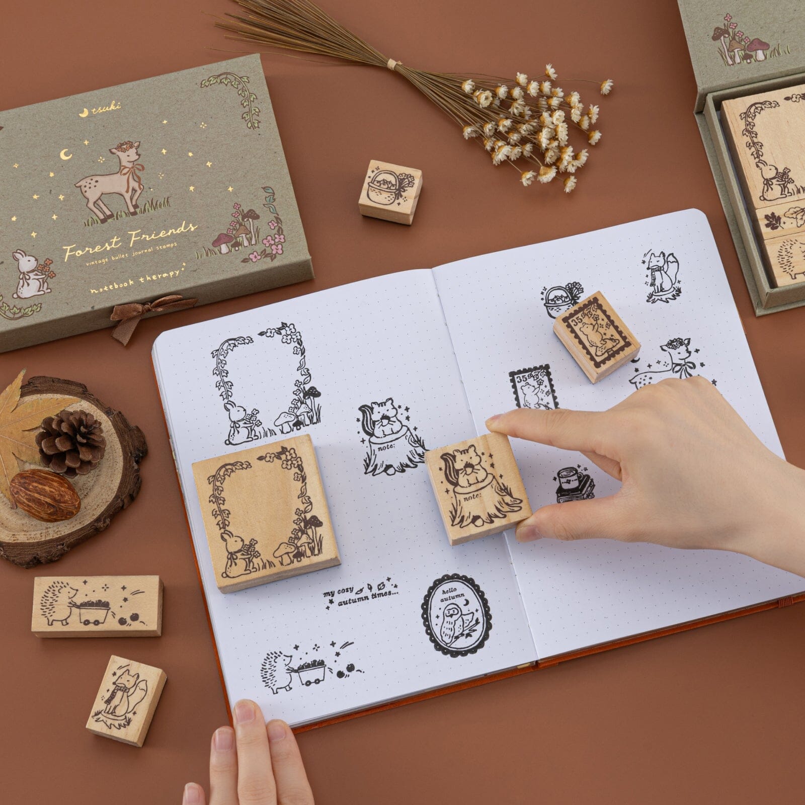 Tsuki ‘Forest Friends’ Bullet Journal Stamp Set ☾