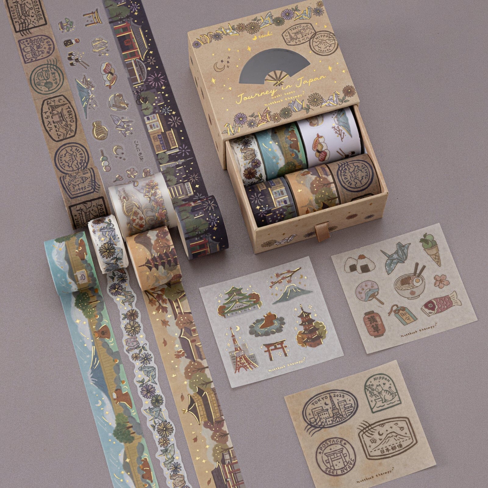 Tsuki ‘Journey in Japan’ Washi Tape Set ☾