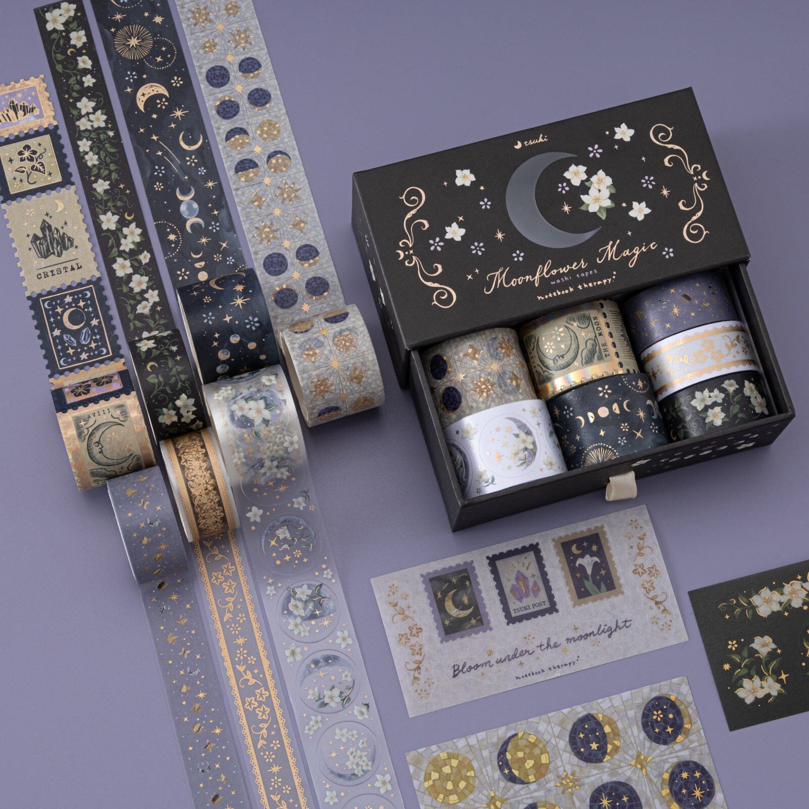 Tsuki ‘Moonflower Magic’ Washi Tape Set ☾
