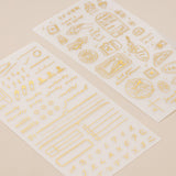Hinoki - ‘Daily Essentials’ Gold Foil Print-On Sticker Set