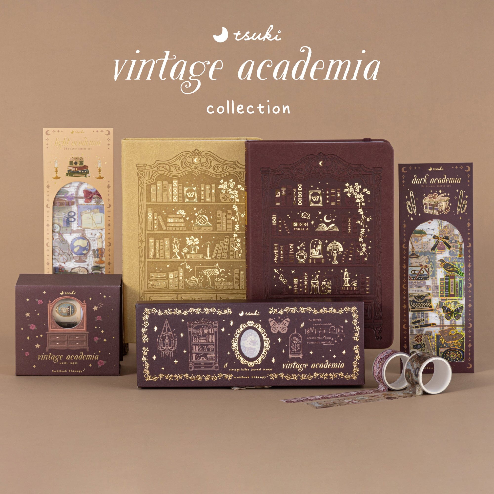 Tsuki ‘Light Academia’ 3D Foil Sticker Set ☾