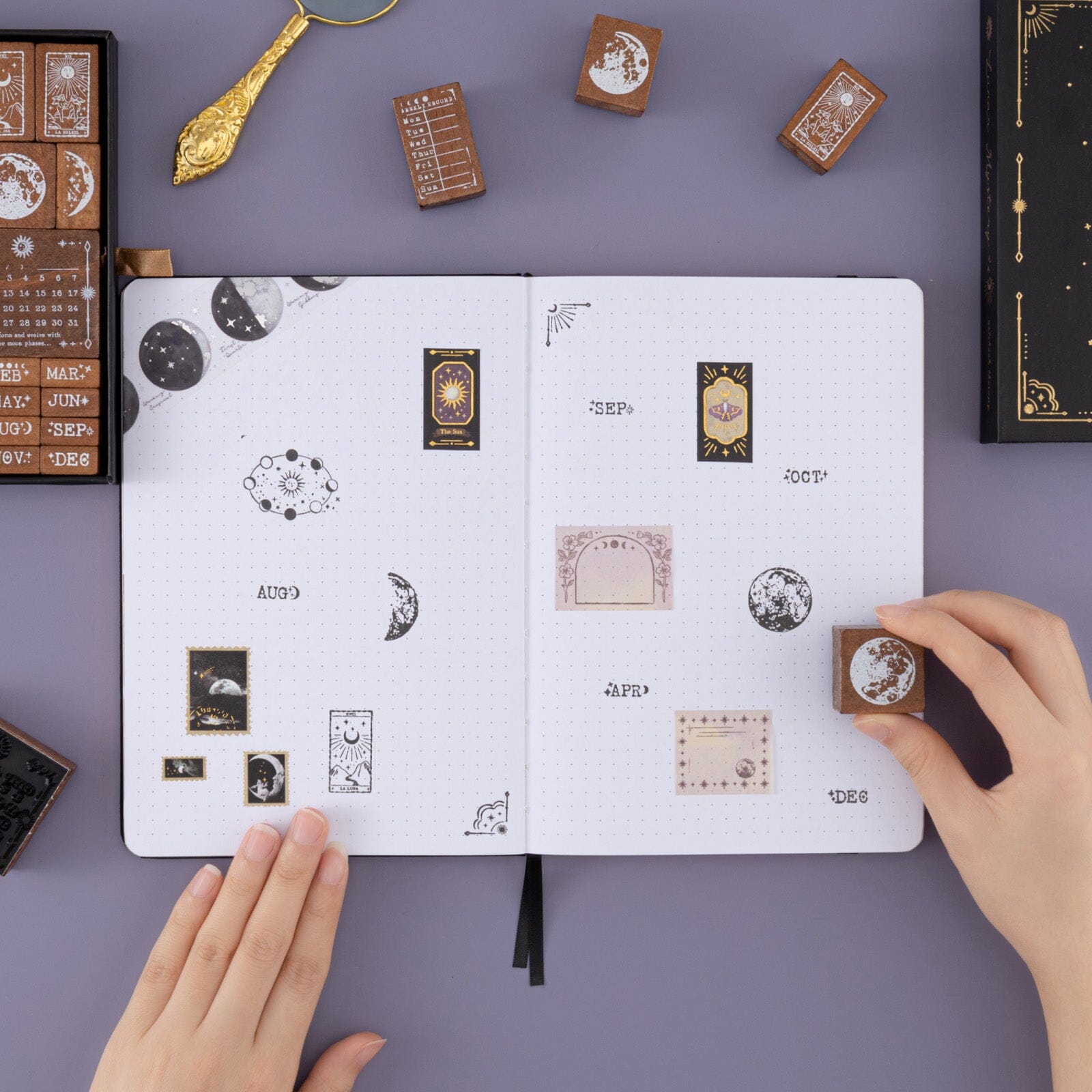 Tsuki ‘Lunar Mystery’ Bullet Journal Stamp Set ☾