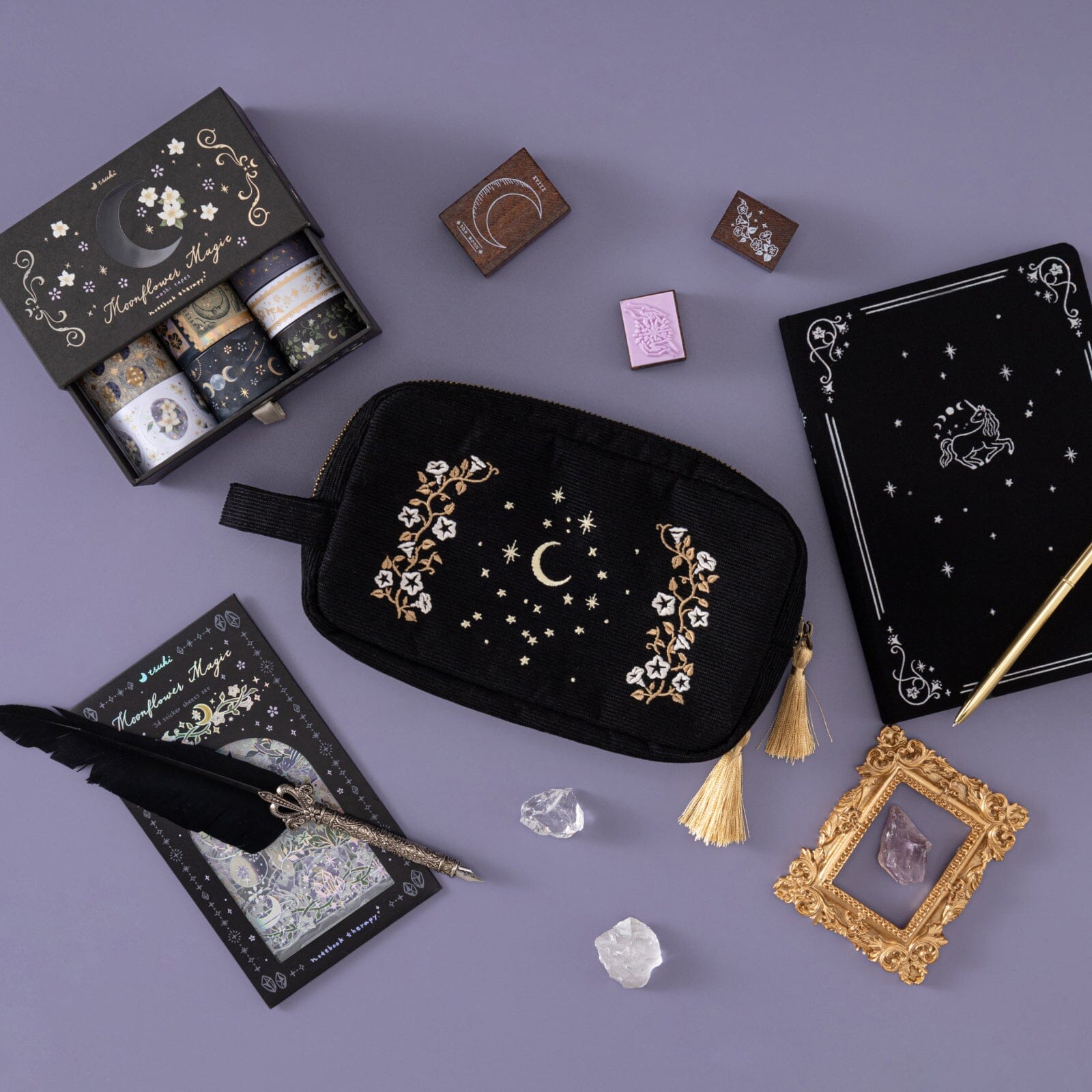 Tsuki ‘Moonflower Magic’ Travel Pen Pouch ☾