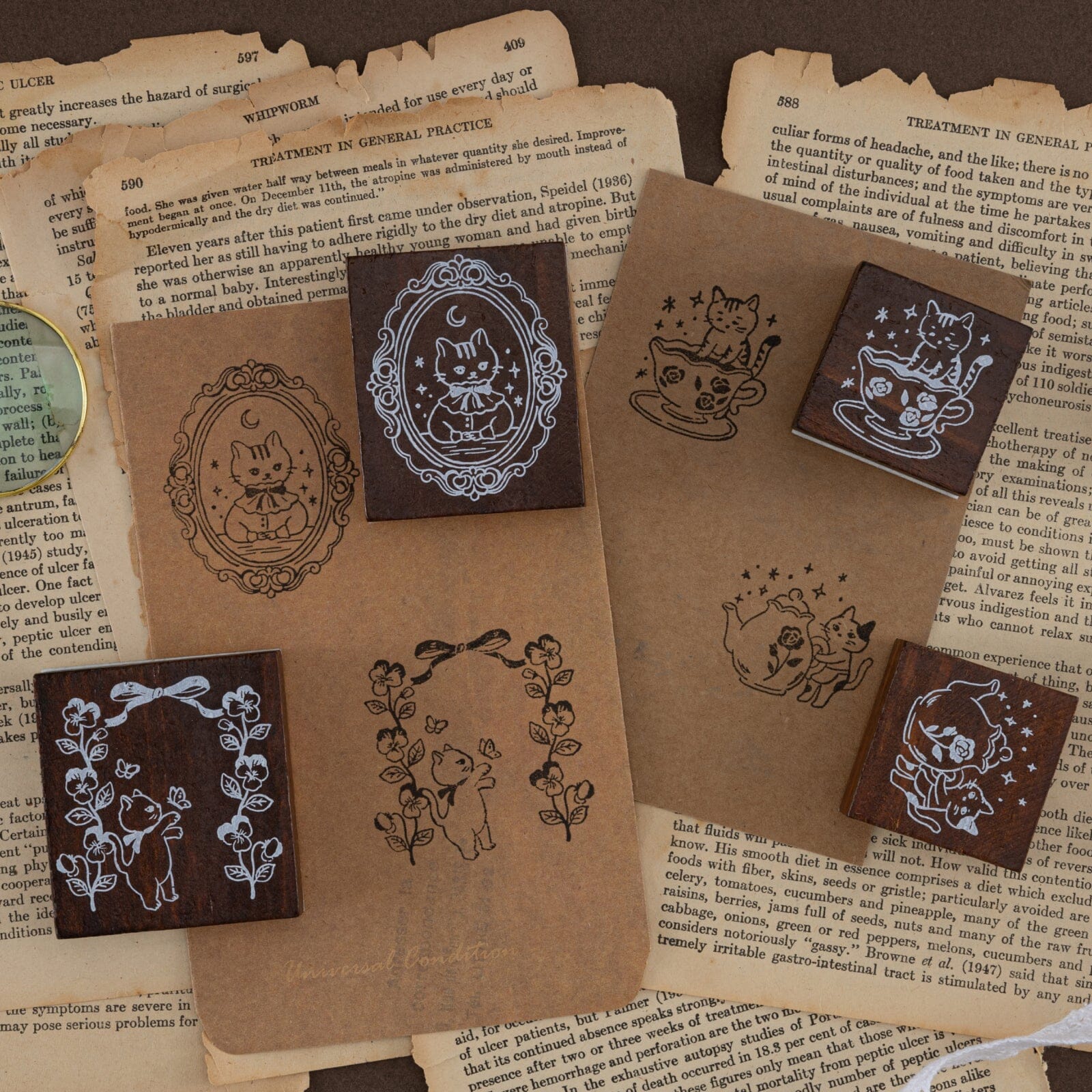 Tsuki ‘Vintage Neko’ Bullet Journal Stamp Set ☾