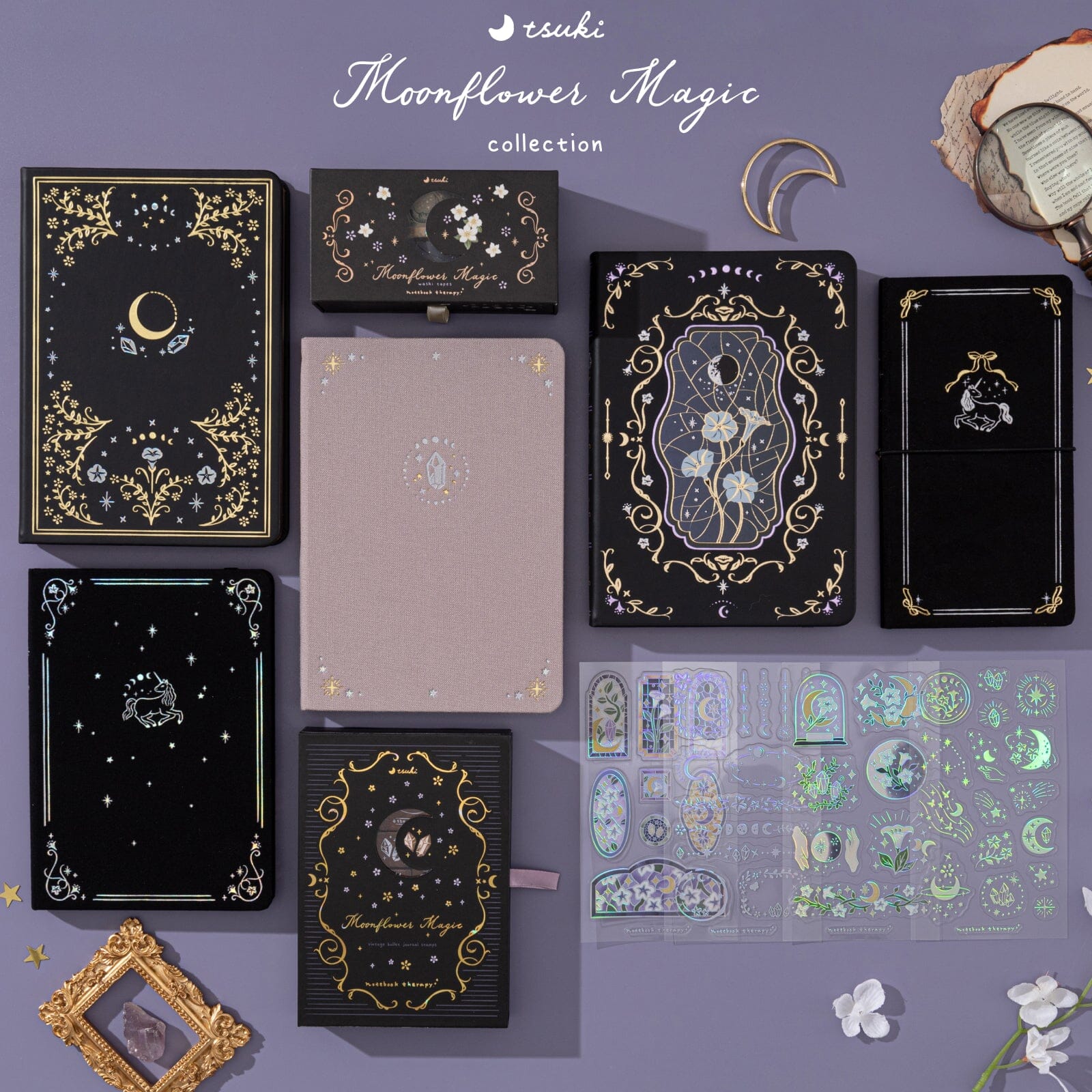 Tsuki ‘Moonflower Magic’ Travel Pen Pouch ☾