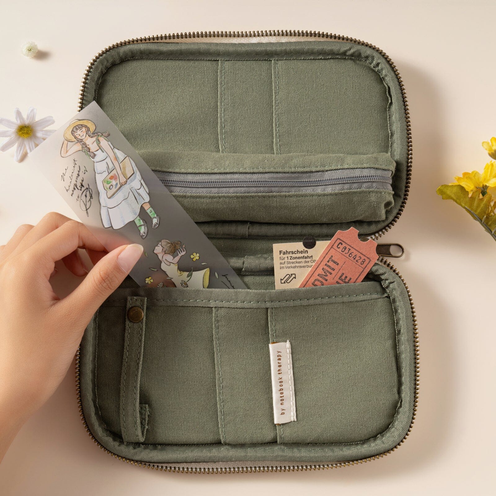 Hinoki - Forest Green Corduroy Pencil Case
