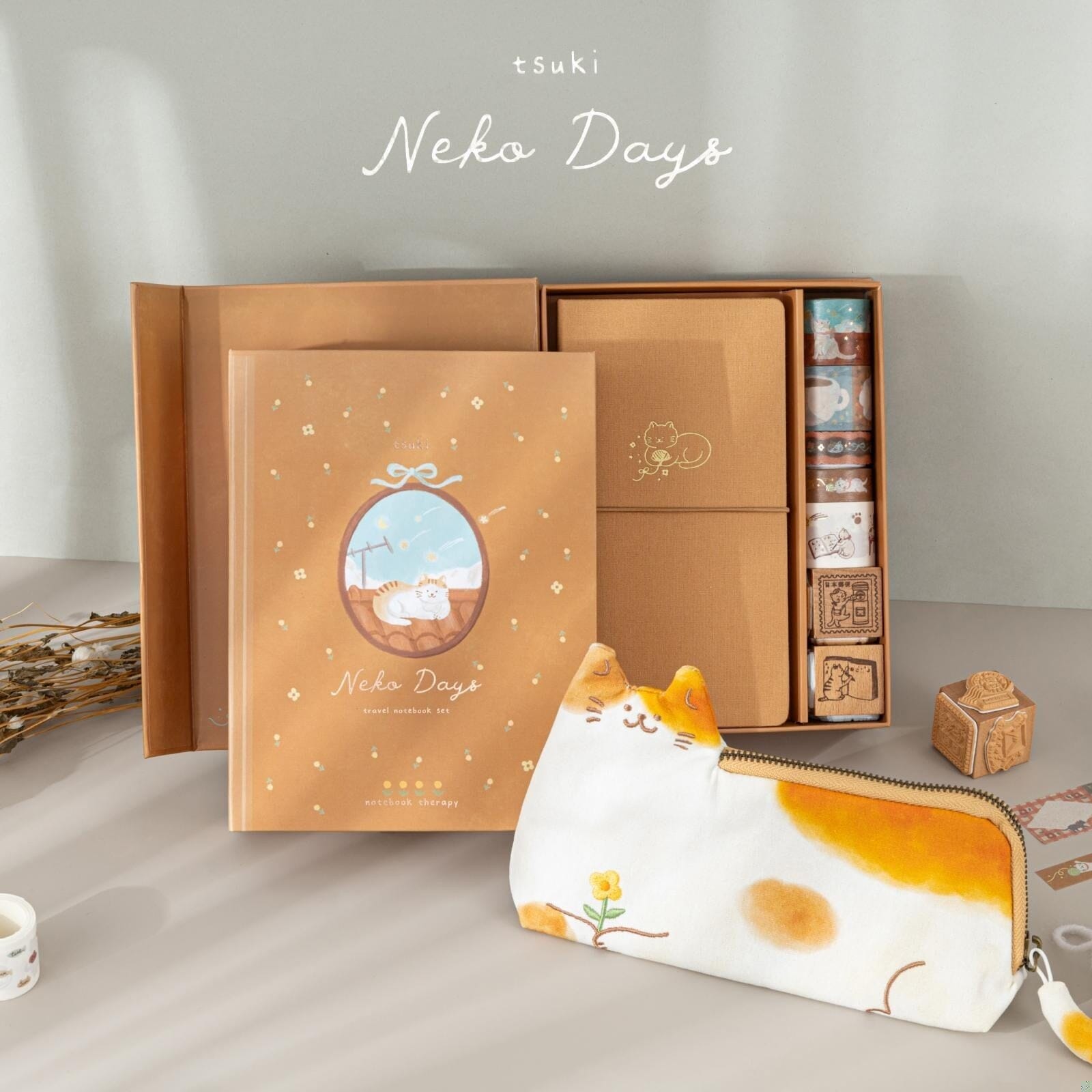 Tsuki ‘Neko Days’ Travel Notebook Gift Set ☾