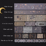 Tsuki ‘Moonlit Alchemy’ Washi Tape Set swatch on black background