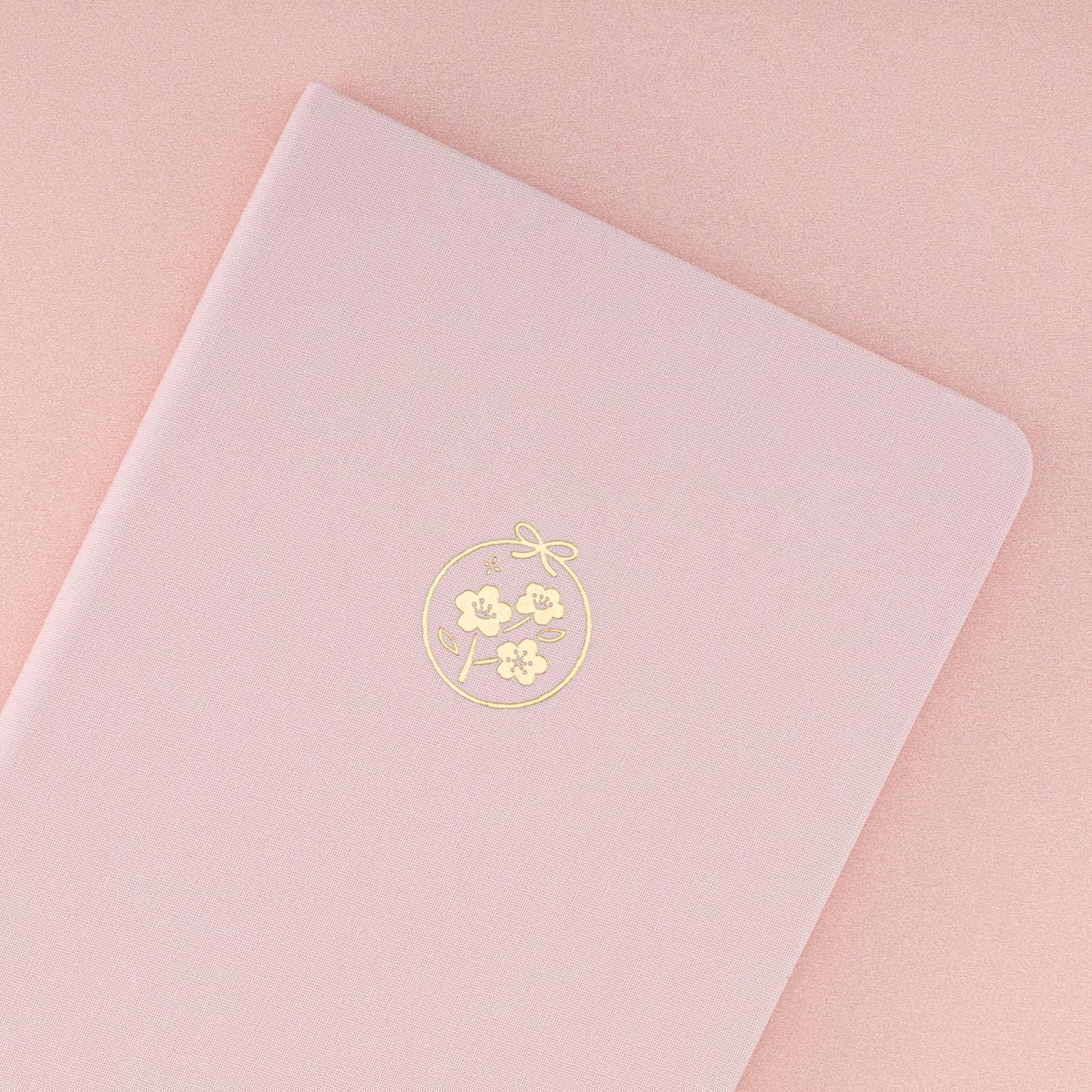 Tsuki Sakura Breeze limited edition bullet journal by Notebook Therapy close up of foil detail