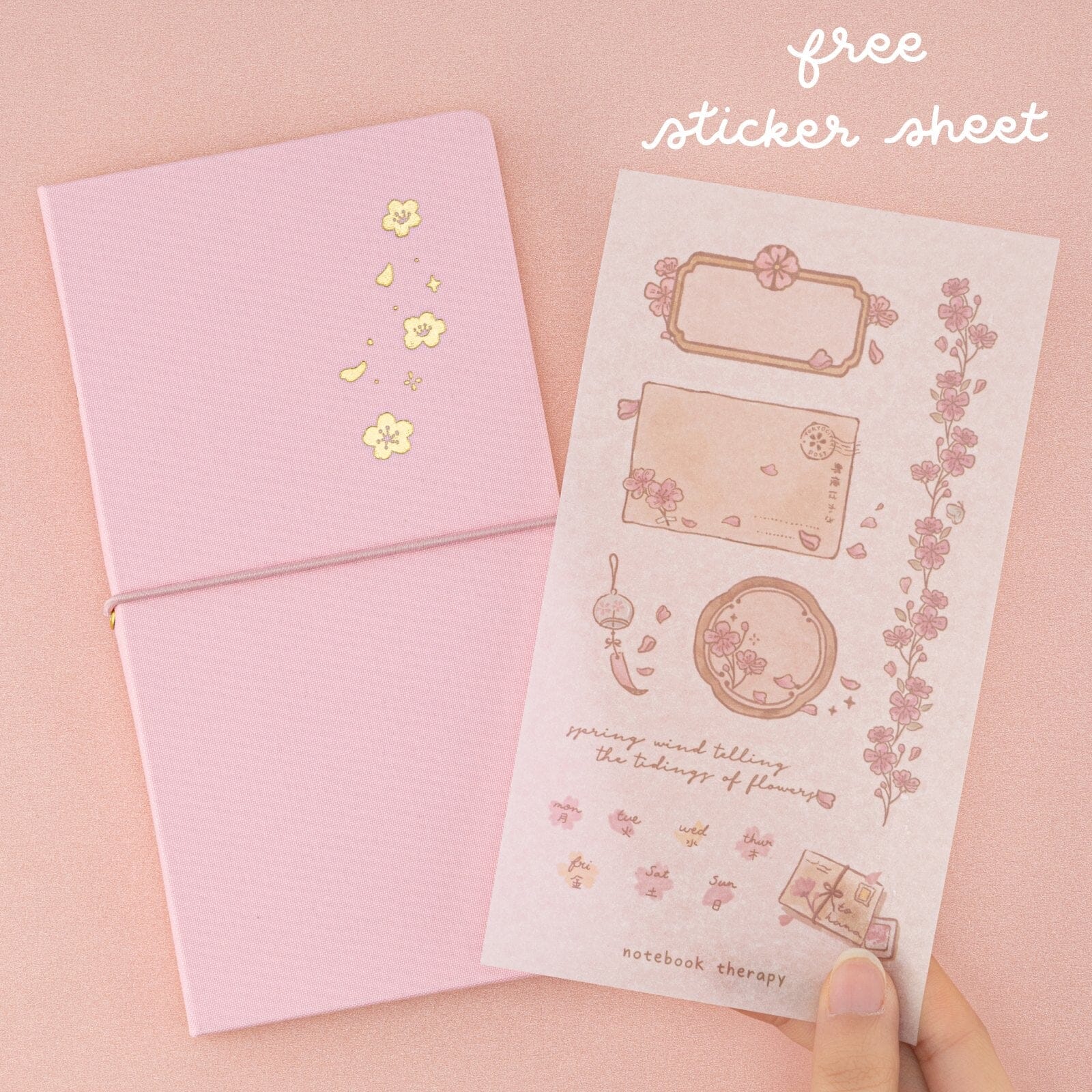 Free sticker sheet sakura themed 