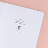Tsuki Sakura Breeze limited edition bullet journal by Notebook Therapy close up of first page