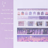 Tsuki Twilight Hour washi tapes including 12mm foil tape, 15mm die cut foil tape, 15mm CMYK tape, 30mm perforated tape, 2x 30mm foil tape