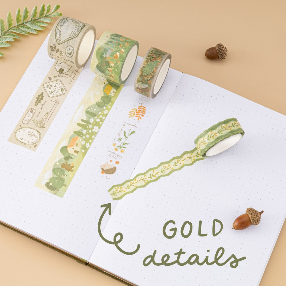 Gold details on Mori washi tape set