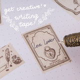 Burnt paper edge washi tape decorating sides of an envelope