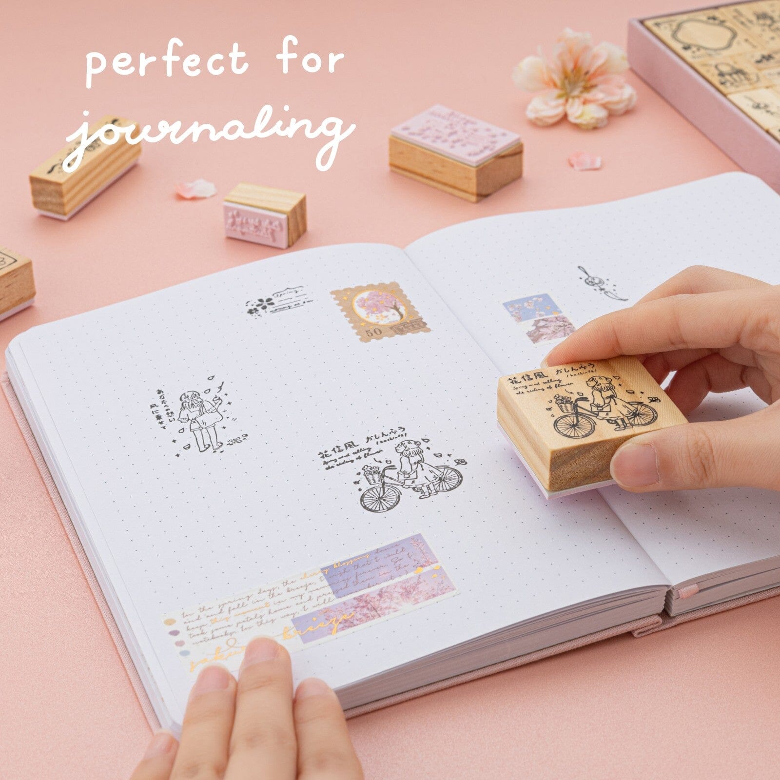 Tsuki ‘Sakura Breeze’ Bullet Journal Stamp Set ☾