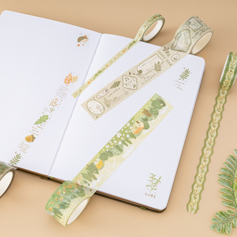 Tsuki Mori washi tapes on bullet journal