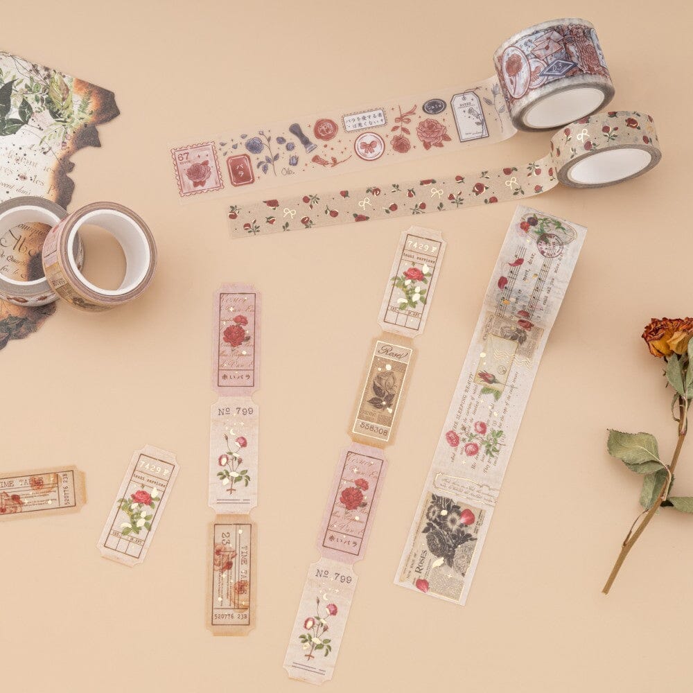 Tsuki ‘Vintage Rose’ #2 Washi Tape Set ☾