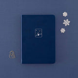 Tsuki ‘Winter Wishes’ Limited Edition Bullet Journal with free paperclip gift with snowflakes on navy background