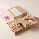 Hand taking out a stamp from Hinoki into the blossom stamp set
