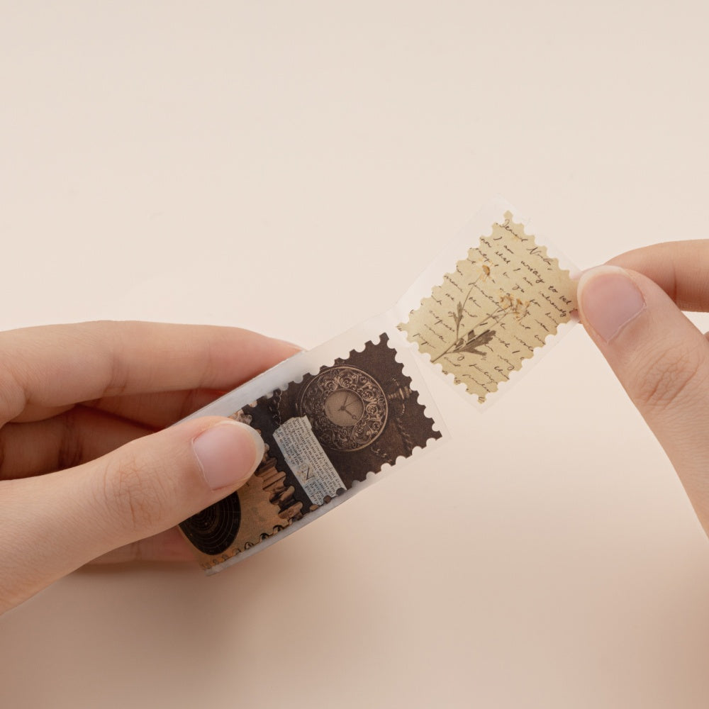 Hand holding stamp PET washi tape