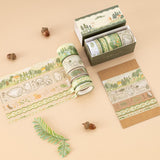 Mori washi tape set with opened box on beige background