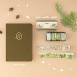 Tsuki Mori washi tape bundle set with mori bullet journal