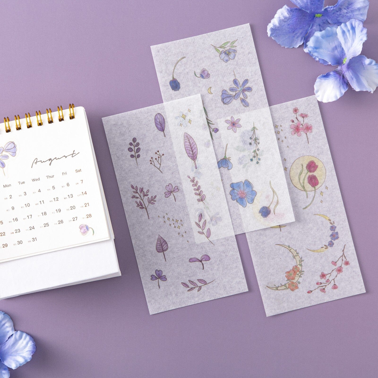 Tsuki ‘Watercolour Garden’ Stickers - Set Of 10