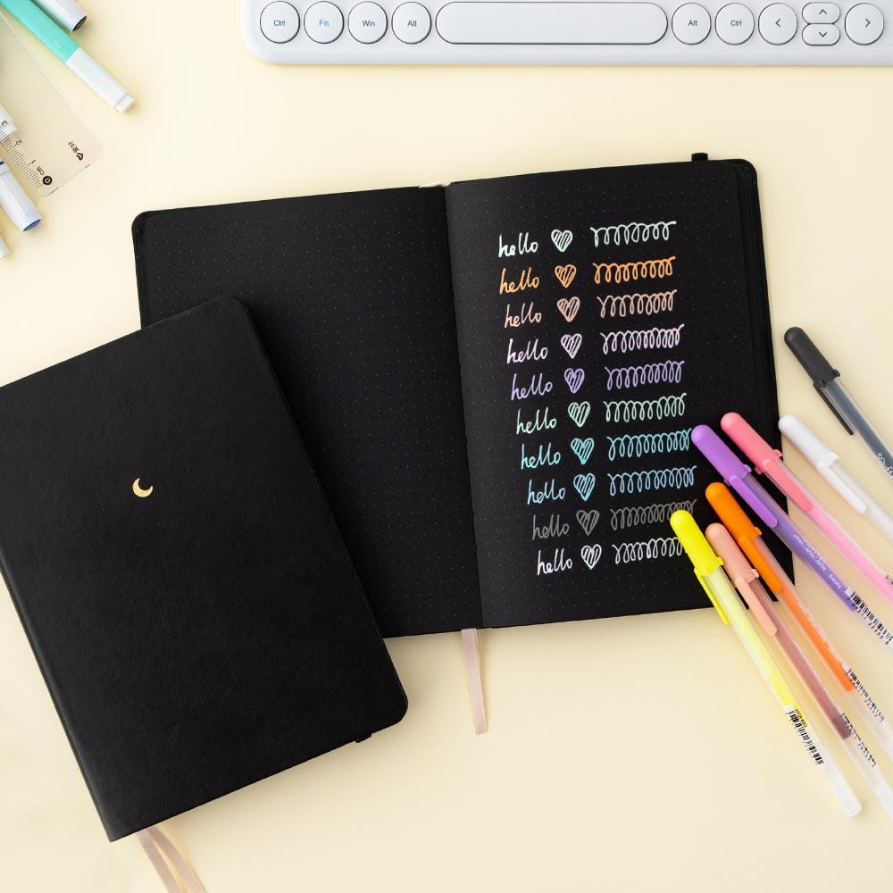 Tsuki 'Midnight Edition' Black Page Bullet Journal ☾