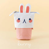Tsuki ‘Four Seasons’ Embroidered Pop-Up Pencil Case by Notebook Therapy x Milkkoyo in bunny in honey yellow background