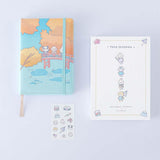 Tsuki ‘Four Seasons: Autumn Edition’ Bullet Journal made with milkkoyo with eco-friendly gift box and free stickers sheet on lilac background