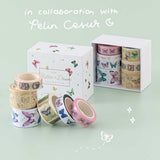 Tsuki ‘Flutter + Dream’ Washi Tape Set by Notebook Therapy x Pelinkan in mint background