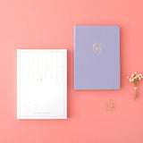 Tsuki ‘Full Bloom’ Limited Edition Bullet Journal with free gift and luxury eco-friendly box packaging on coral pink background