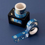 Tsuki ‘Moonlit Wish’ Washi Tape Set on dark blue background