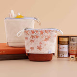 Tsuki ‘Maple Dreams’ Pop-Up Pencil cases in stone and maple with Tsuki ‘Kitsune’ Limited Edition Fox Bullet Journal and Tsuki ‘Nara’ Limited Edition notebook with Tsuki ‘Maple Dreams’ Washi Tape Set and Tsuki ‘Maple Dreams’ Bullet Journal Stamps in beige background