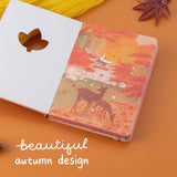 Illustrated cover page of Tsuki Four Seasons: Autumn Collector’s Edition 2022 Bullet Journal with a beautiful illustration of Nara Park and text that says ‘beautiful autumn design’
