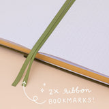 Close up of 2x ribbon bookmarks 