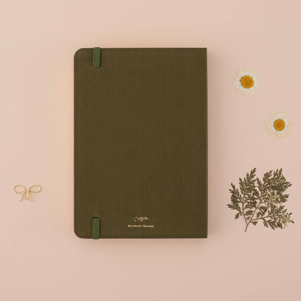Back cover of the tsuki mori green bullet journal