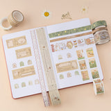 Washi tape swatch on white bullet journal pages