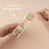 Perforated stamp washi tape for easy tear