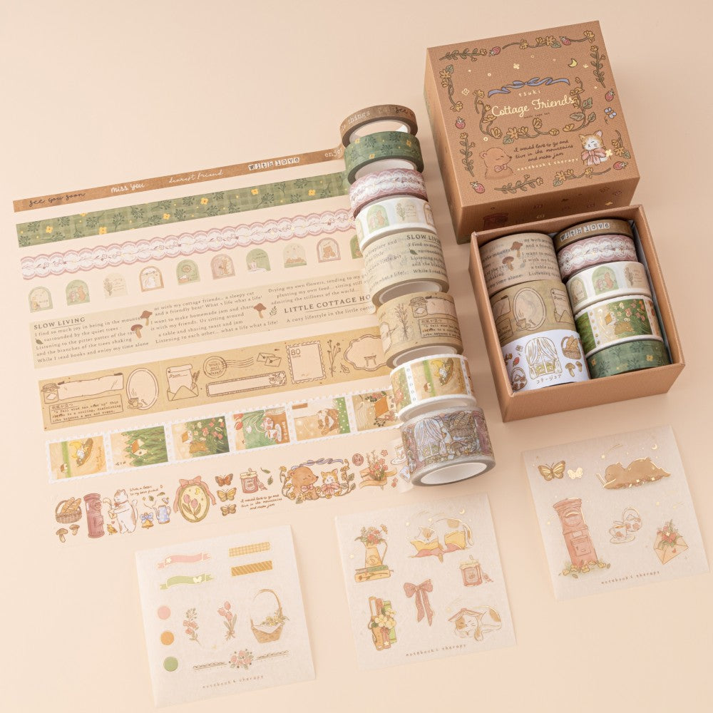 Cottage Friends washi tape set flatlay
