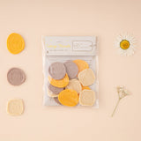 Neutral wax seal sticker set with 3 designs: yellow honey pot, brown bear face, beige letter